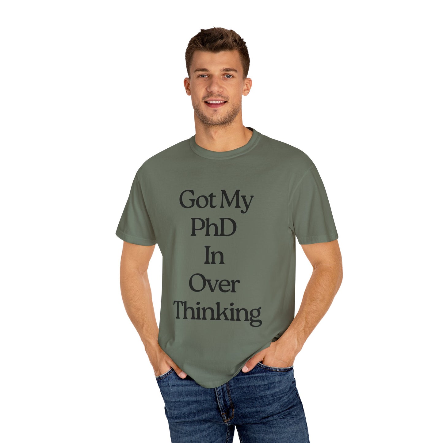 Funny Psychologist T-Shirt Cognitive Science Major Therapist Data Analyst UX Designer - 'Got my PhD in Over-Thinking, Of Course I'm Judging You'