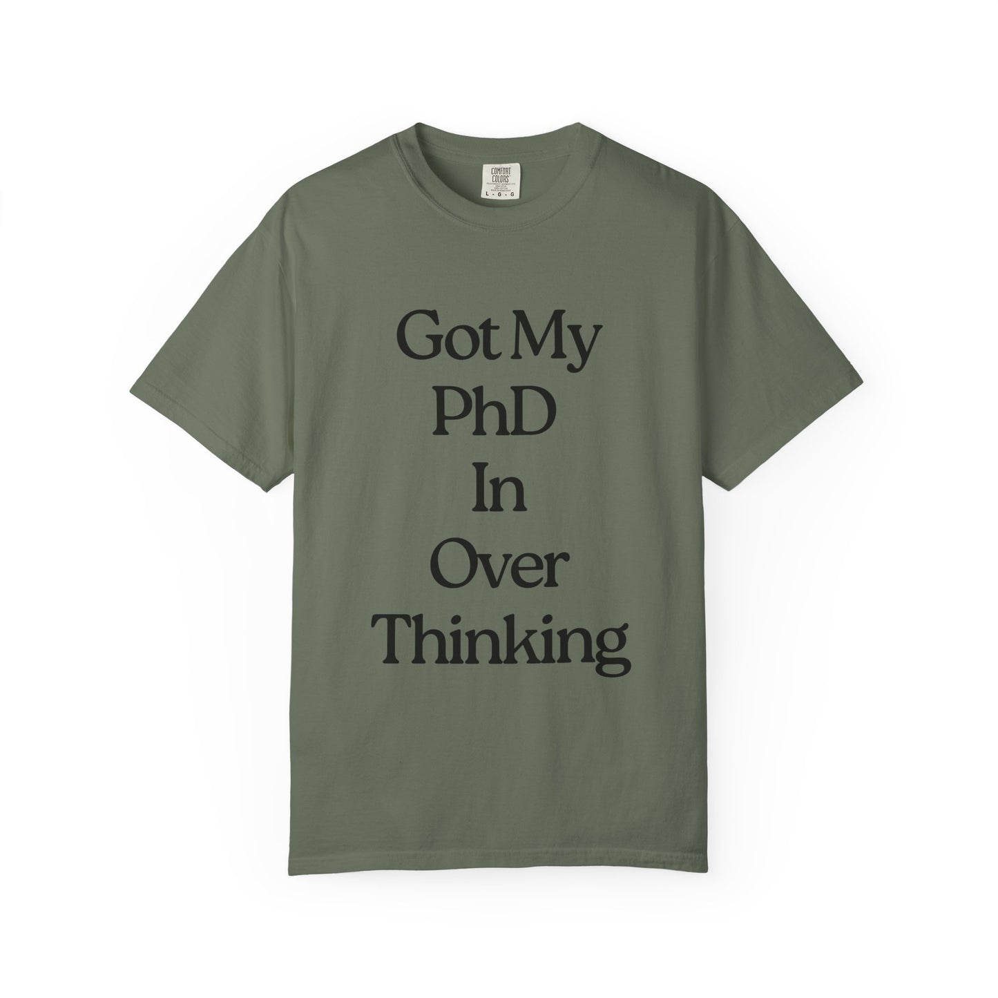 Funny Psychologist T-Shirt Cognitive Science Major Therapist Data Analyst UX Designer - 'Got my PhD in Over-Thinking, Of Course I'm Judging You'